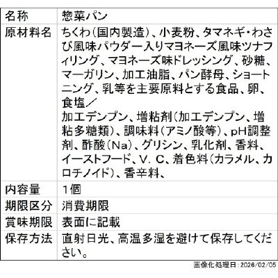ちくわパンわさびツナ