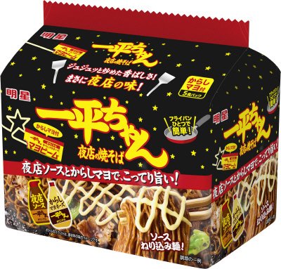 一平ちゃん夜店の焼そば　袋　からしマヨ付　５食パック