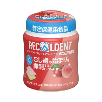 リカルデント　フルーツアソートガム　アップル＆ピーチ ボトル