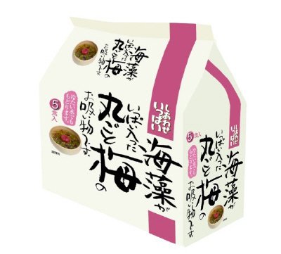 海藻がいっぱい入った　丸ごと梅のお吸い物です。　（５食入）