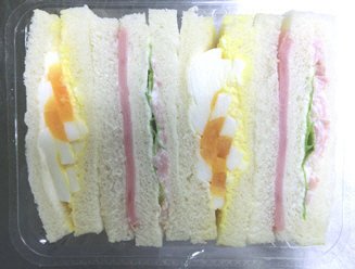 ２種のサンド（ハムとたまご）