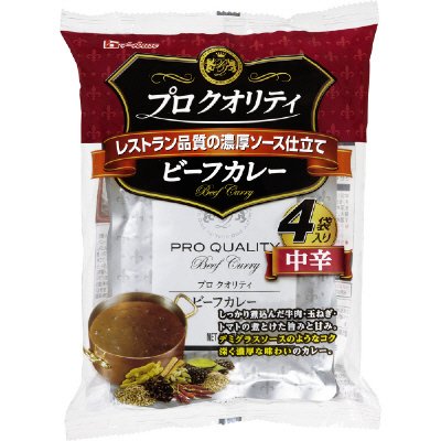 プロクオリティ　ビーフカレー４袋入り中辛