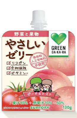 ＧＲＥＥＮ　ＤＡ・ＫＡ・ＲＡ　やさしいゼリー　ピーチ＆トマト