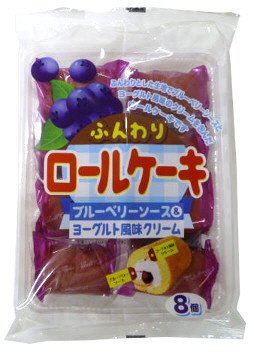 ふんわりロールケーキブルーベリーソース＆ヨーグルト風味クリーム