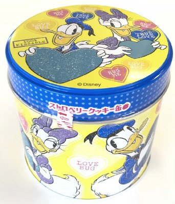 ストロベリークッキー缶（ドナルド＆デイジー）