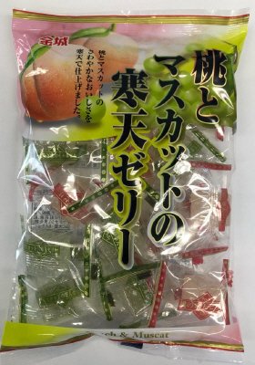 桃とマスカットの寒天ゼリー