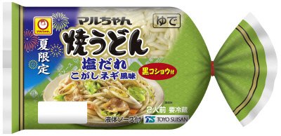 マルちゃん焼うどん　夏限定　塩だれ　こがしネギ風味　黒コショウ付　２人前