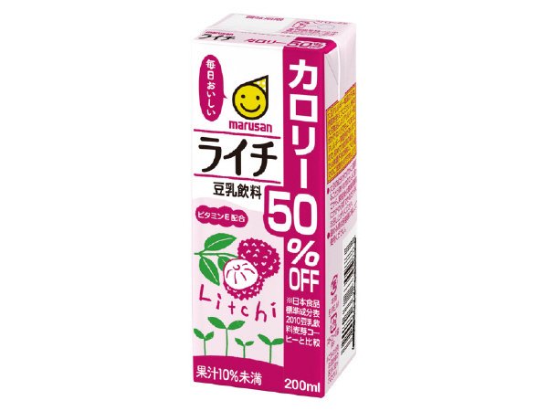 豆乳飲料ライチカロリー50％オフ