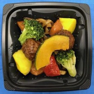 野菜と肉団子の甘辛和え