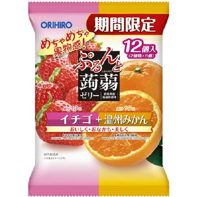 ぷるんと蒟蒻ゼリーパウチ　イチゴ＋温州みかん
