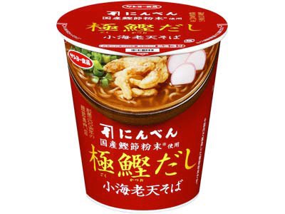 にんべん　国産鰹節粉末使用　極鰹だし小海老天そば