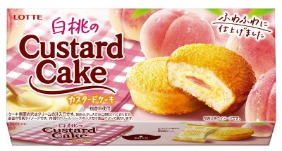 白桃のカスタードケーキ