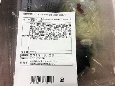食材セット　季節の野菜とつくねのオイスター炒め（ごぼうと大根入）