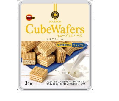 ３４ｇキューブウエハース　ミルククリーム