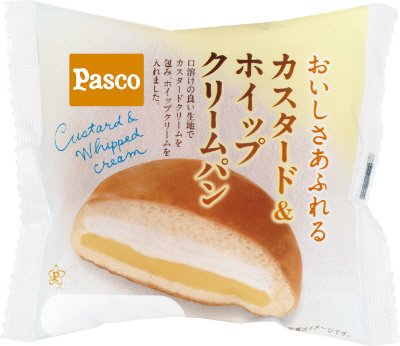 おいしさあふれる　カスタード＆ホイップクリームパン
