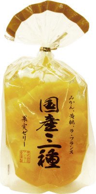 果実ゼリー国産三種（みかん、黄桃、ラ・フランス）