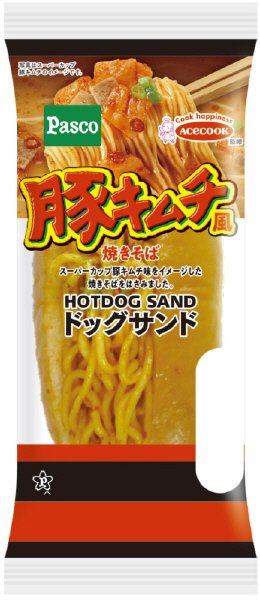 ドッグサンド　豚キムチ風焼きそば