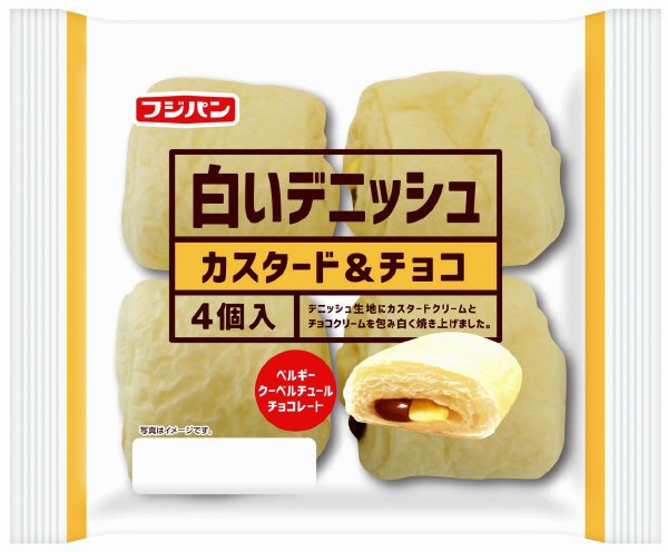 白いデニッシュ　カスタード＆チョコ