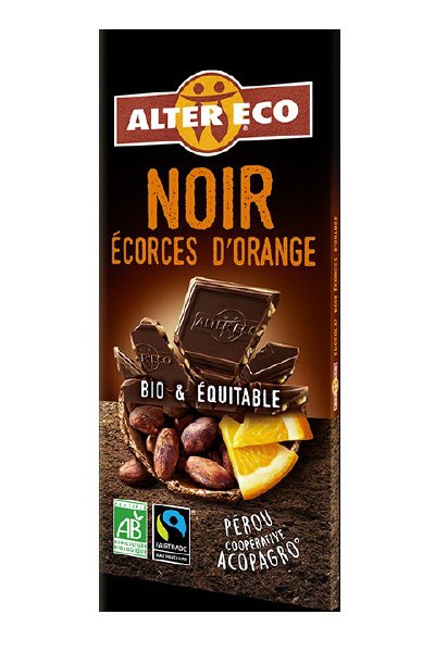 オーガニックフェアトレードチョコ　ノワールオランジェ