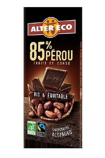 オーガニックフェアトレードチョコ　ペルー85％