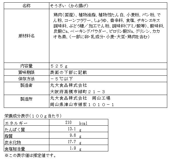 徳用から揚げ