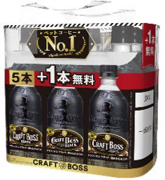 サントリーコーヒー　クラフトボスブラック５００ｍｌ×５＋１本無料パック