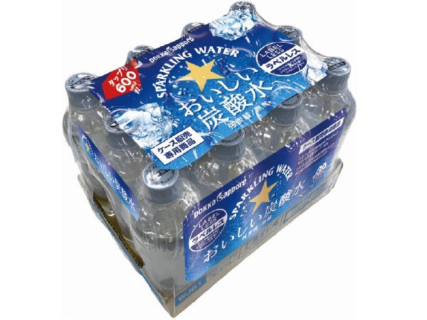 おいしい炭酸水ラベルレスハーフトレイシュリンクパック１２本入り