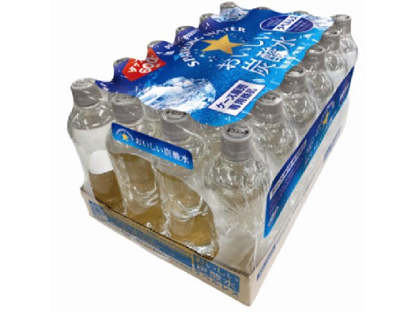 おいしい炭酸水ラベルレスハーフトレイシュリンクパック