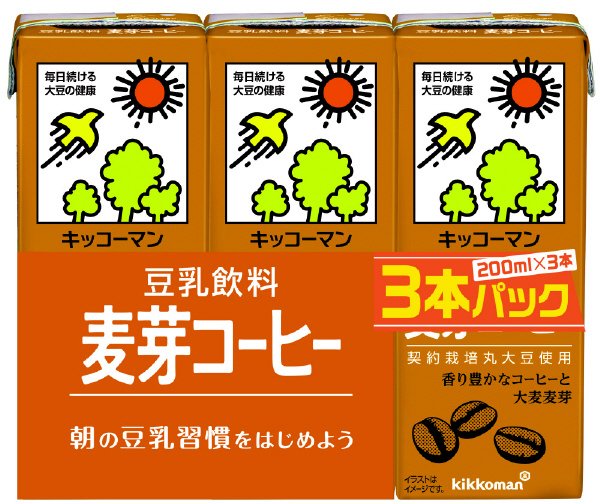 3連豆乳飲料麦芽コーヒー200ml