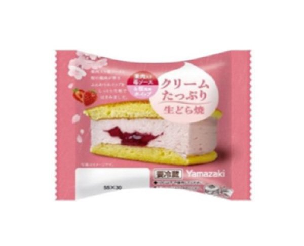 Ｔクリームたっぷり生どら焼（苺の果肉入りソース＆桜風味ホイップ）