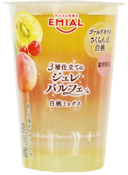 ３層仕立てのジュレパルフェ　白桃ミックス