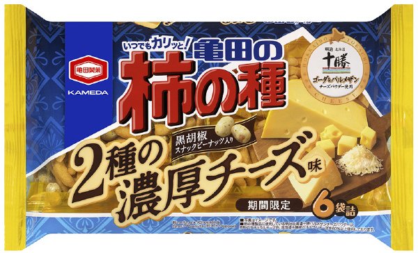 亀田の柿の種２種の濃厚チーズ味６袋詰