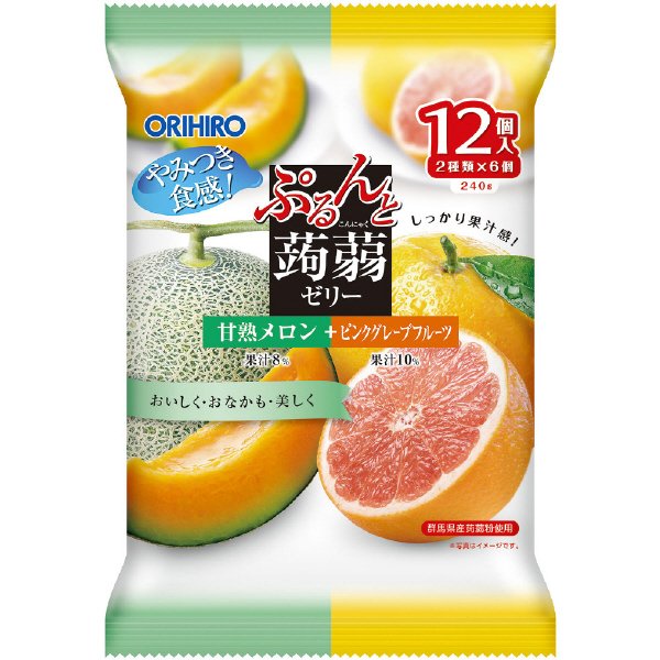 ぷるんと蒟蒻ゼリーパウチ　甘熟メロン＋ピンクグレープフルーツ