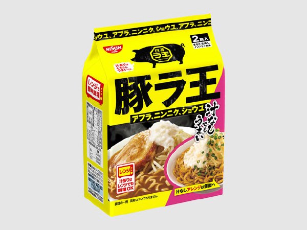日清豚ラ王　アブラ、ニンニク、ショウユ２食パック　汁なしアレンジパッケージ