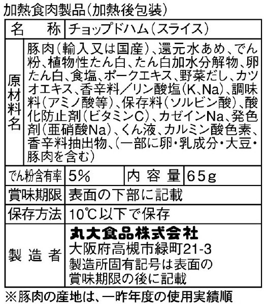だしの力でおいしさそのまま　キザミハム