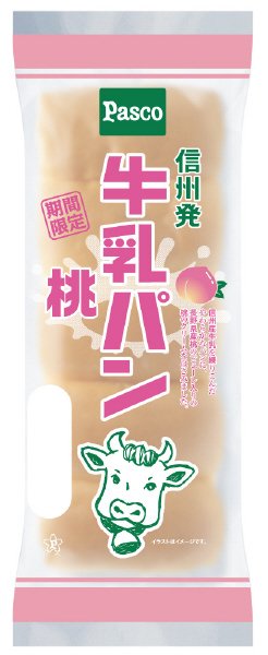 牛乳パン　桃