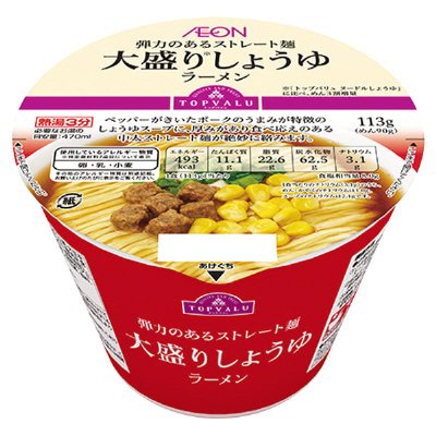 トップバリュ大盛りしょうゆラーメン