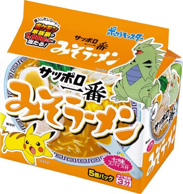 サッポロ一番　みそラーメン　ポケモンパッケージ　５個パック