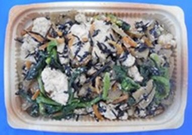 だし香る豆腐と菜の花のひじき煮
