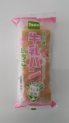 牛乳パン　いちご
