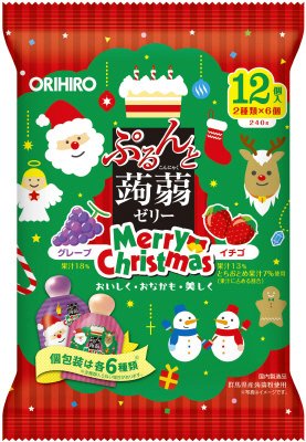 クリスマス　ぷるんと蒟蒻ゼリーパウチ　グレープ＋イチゴ