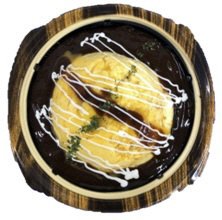 鉄板焼きたまごのオムライス