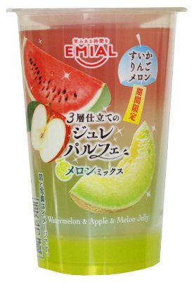 ３層仕立てのジュレパルフェ　メロンミックス