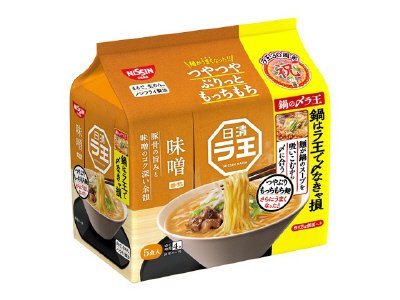 日清ラ王　味噌　５食パック　鍋の〆ラ王パッケージ
