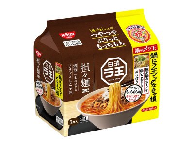 日清ラ王　担々麺　５食パック　鍋の〆ラ王パッケージ