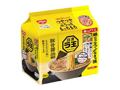 日清ラ王　豚骨醤油　５食パック　鍋の〆ラ王パッケージ