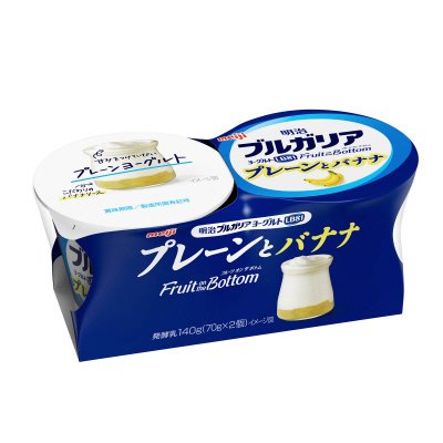 ブルガリアヨーグルトフルーツオンザボトムプレーンとバナナ