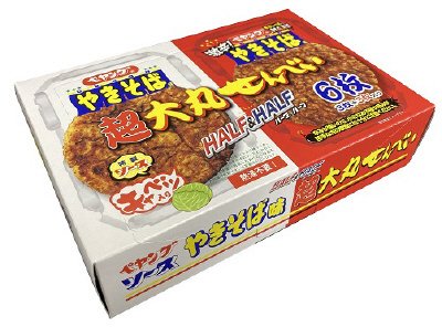 ペヤングやきそば味　超大丸せんべいハーフ＆ハーフ　箱