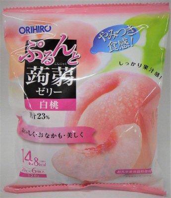 ぷるんと蒟蒻ゼリー新パウチ　白桃