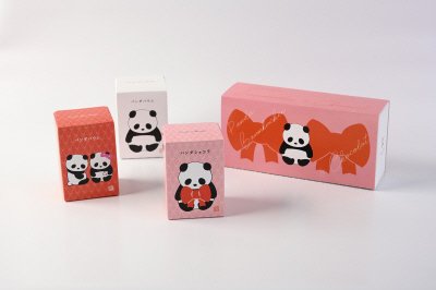 バレンタインパンダ3個セット（恋する、リボン、プレーン）